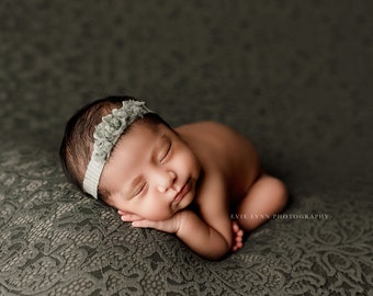 Maeve Lace Backdrop, Newborn Photo Prop, Dark Green Lace Backdrop, Newborn Posing Fabric, Lace Fabric Backdrop, Newborn Fabric Backdrop