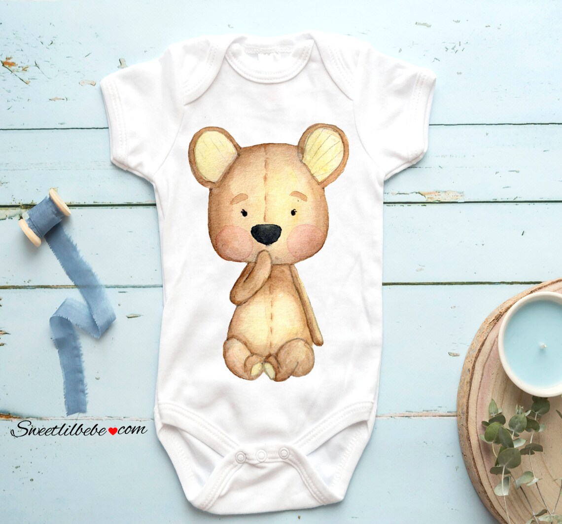 Teddy Bear Baby Onesie® Teddy Bear Baby Bodysuit Baby Shower Etsy