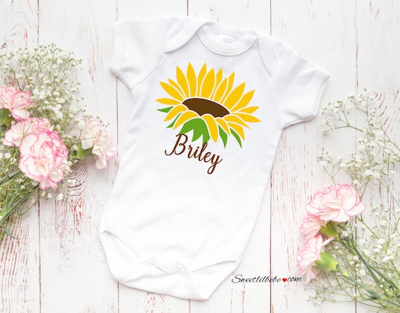 sunflower baby romper