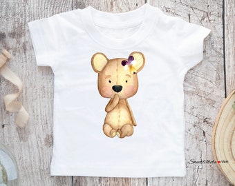 Teddy Bear Girl Toddler T-Shirt, Teddy Bear Tee, Teddy Bear Toddler Shirt, Teddy Bear Kids Shirt, Toddler Clothing, Teddy Bear Girl Tee