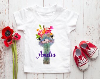 Ostrich Toddler T-Shirt, Ostrich Toddler Tee, Ostrich Kids Shirt, Funny Kids Tee, Bird Kids Shirt, Personalized Child's T-Shirt, Bird Top