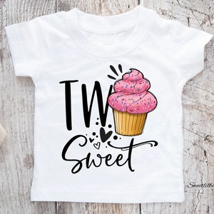 Two Sweet Cupcake Toddler Tee, Birthday T-Shirt, Cupcake Toddler T-Shirt, Funny Kids Shirt, Cupcake Kids Shirt, Two Year Old Toddler Tee image 1