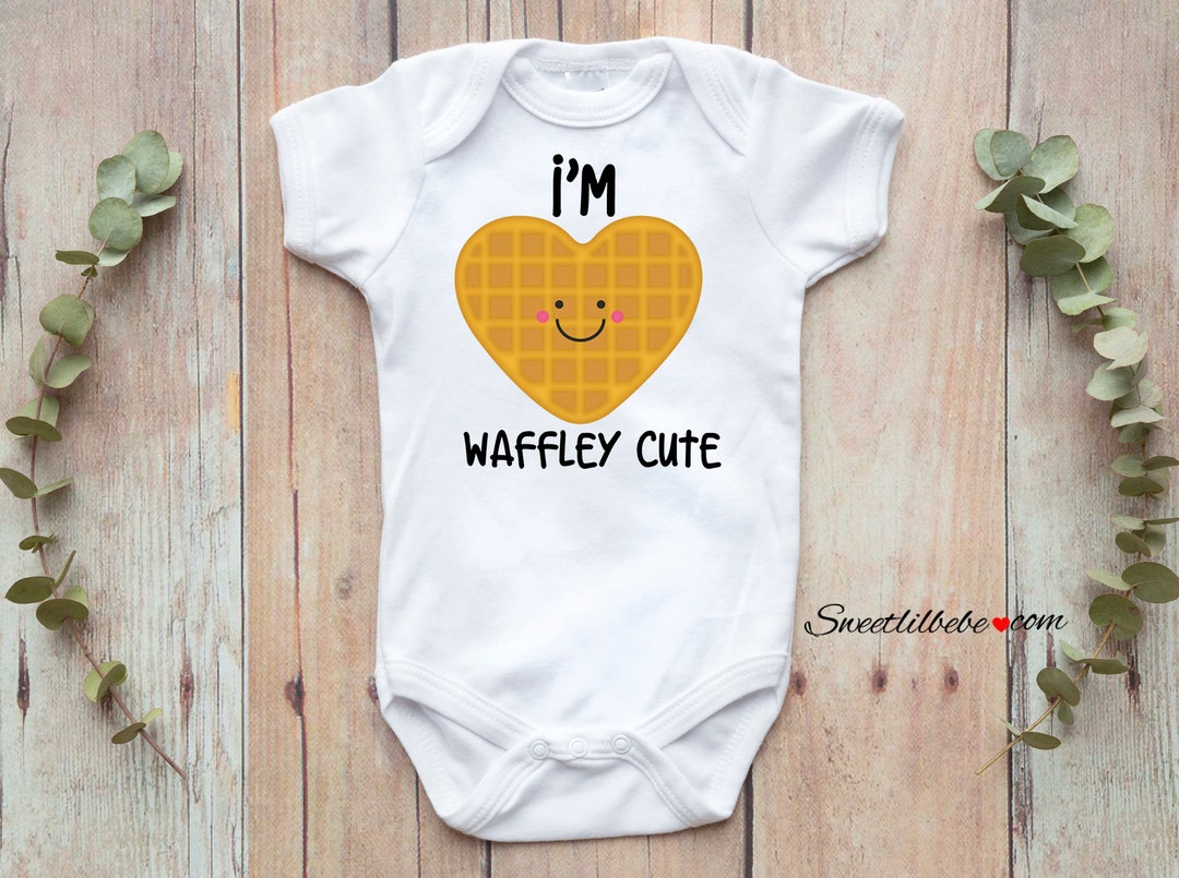 Waffle Baby Onesie®, Baby Shower Gift, Funny Baby Clothes, Baby Puns