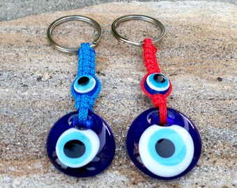 Handmade Glass Evil Eye Keyring - Turkish Amulet Protection - First Home New Driver Gifts
