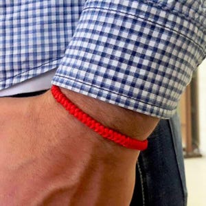 Red Kabbalah Bracelet, Lucky Handmade Rope Bracelet, Red Rope Bracelet, Buddhist Rope Bracelet, Friendship Bracelet, Red Macrame Bracelet