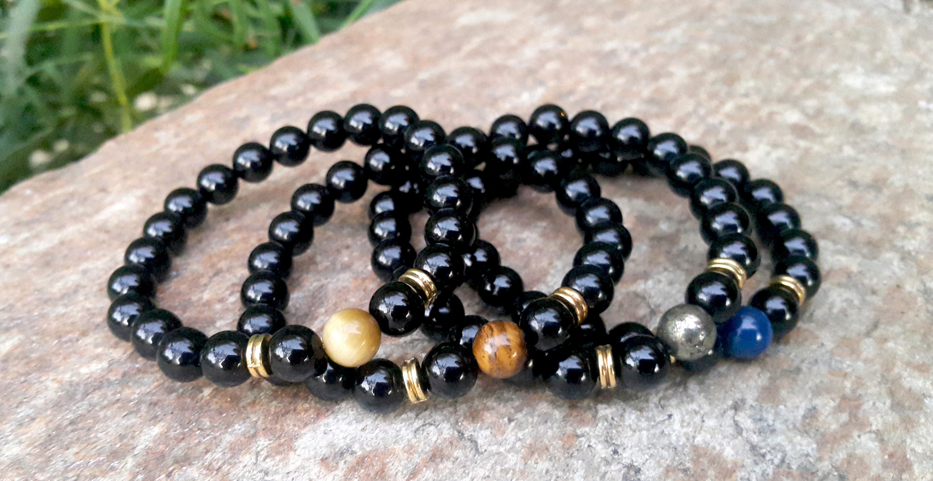 Men Bead Bracelets Mens Energy Bracelet Protection Stones