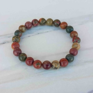 Picasso Jasper Mala Bracelet: Earthy Yoga Meditation Jewelry
