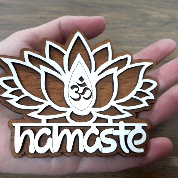 Om Namaste Lotus Magnet, Yoga Magnet, Yoga Symbols Magnet Decor, Yoga Teacher Gift, Yoga Student Gift, Namaste Gifts, Yoga Gift