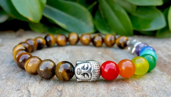 Tiger Eye 7 Chakra with Buddha Beads Bracelet at Rs 210 | Patel Colony |  Jamnagar | ID: 20776331930