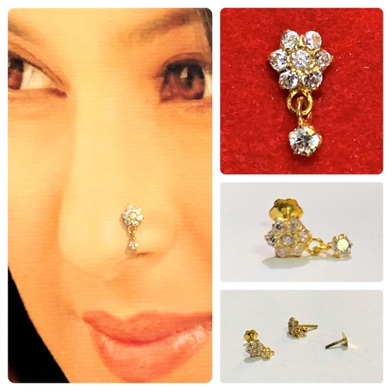 Beautiful Nose Stud in 18carat Pure Yellow Gold
