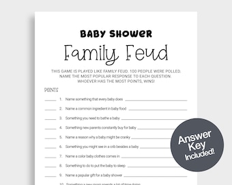 Baby Familie Fehde Spiel Gender Neutral Printable Minimal Baby Shower Spiel Baby Fehde Spaß Baby Shower Spiel digitaler Download DBF6