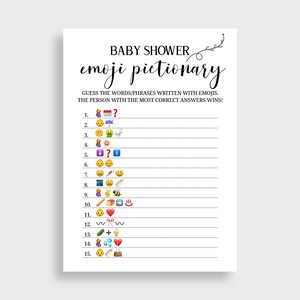 Baby Shower Emoji Game Funny Baby Shower Game Printable | Etsy