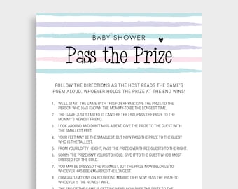 Pass the Prize Rhyme Game | Baby Shower Activity (PDF Download)