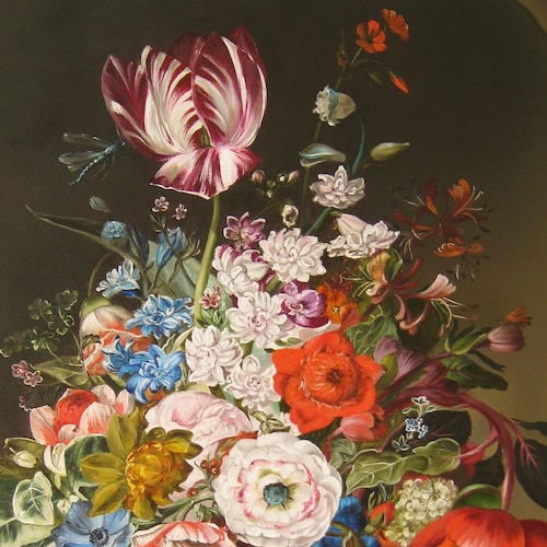 Large Fine Art oil on canvas painting Oriental Flower Vase Superb qualit... Large Fine Art oil on canvas painting Oriental Flower Vase Superb qualit...