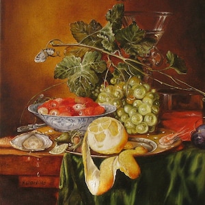 Kitchen Fruit Oil Painting Realistic Still Life Original Art, Canvas Wall Art Decor, Fruit Still life, Classic Fine Art, Custom Art for Home