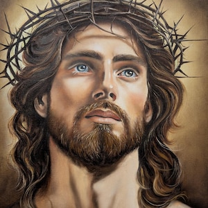 Prince of Peace - Jesus Christ Original Oil Painting, Religious Art, Christian Home Decor, Hand Painted Canvas