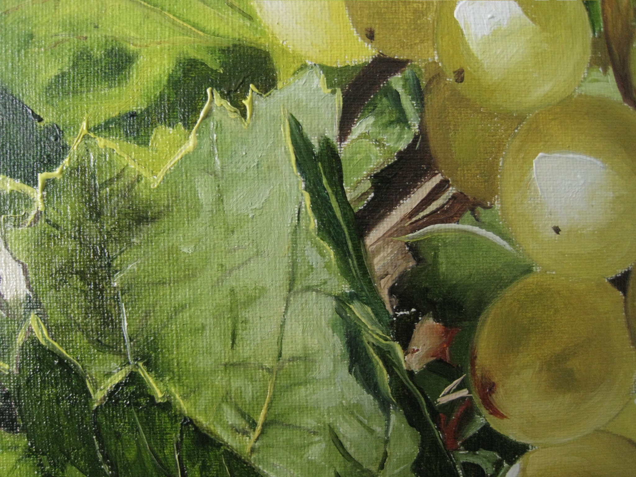 GRAPES OIL PAINTING on Canvas OriginalRealistic Wine Art Etsy