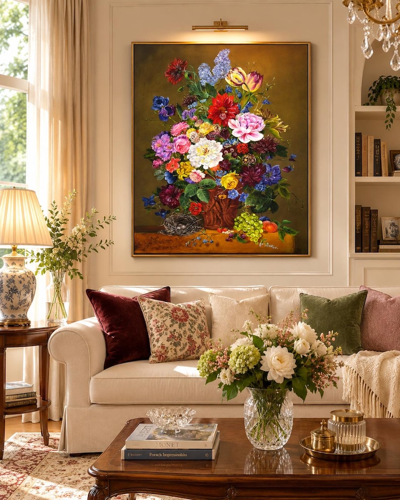 Original Flowers Oil Painting, Hand-Painted Floral Still Life Canvas Art image 2