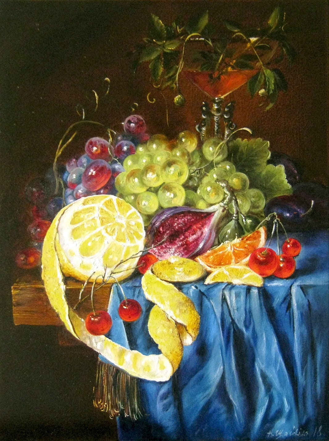 Still life Fruit Original Oil Painting on canvas Fruits Art Etsy