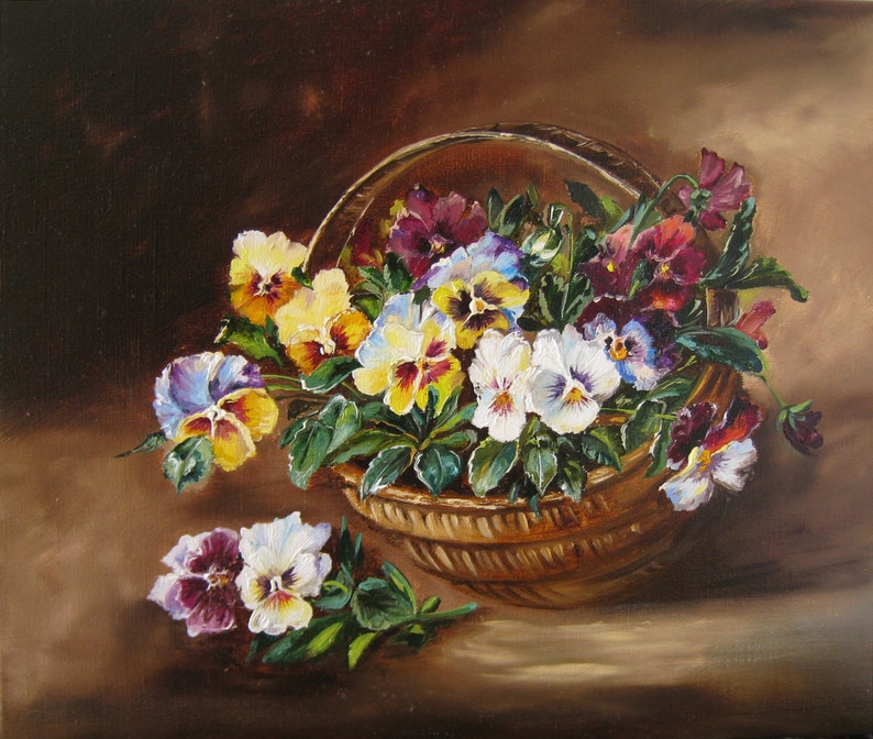 Viola Flowers Small Painting Original Violas Oil Painting on Etsy