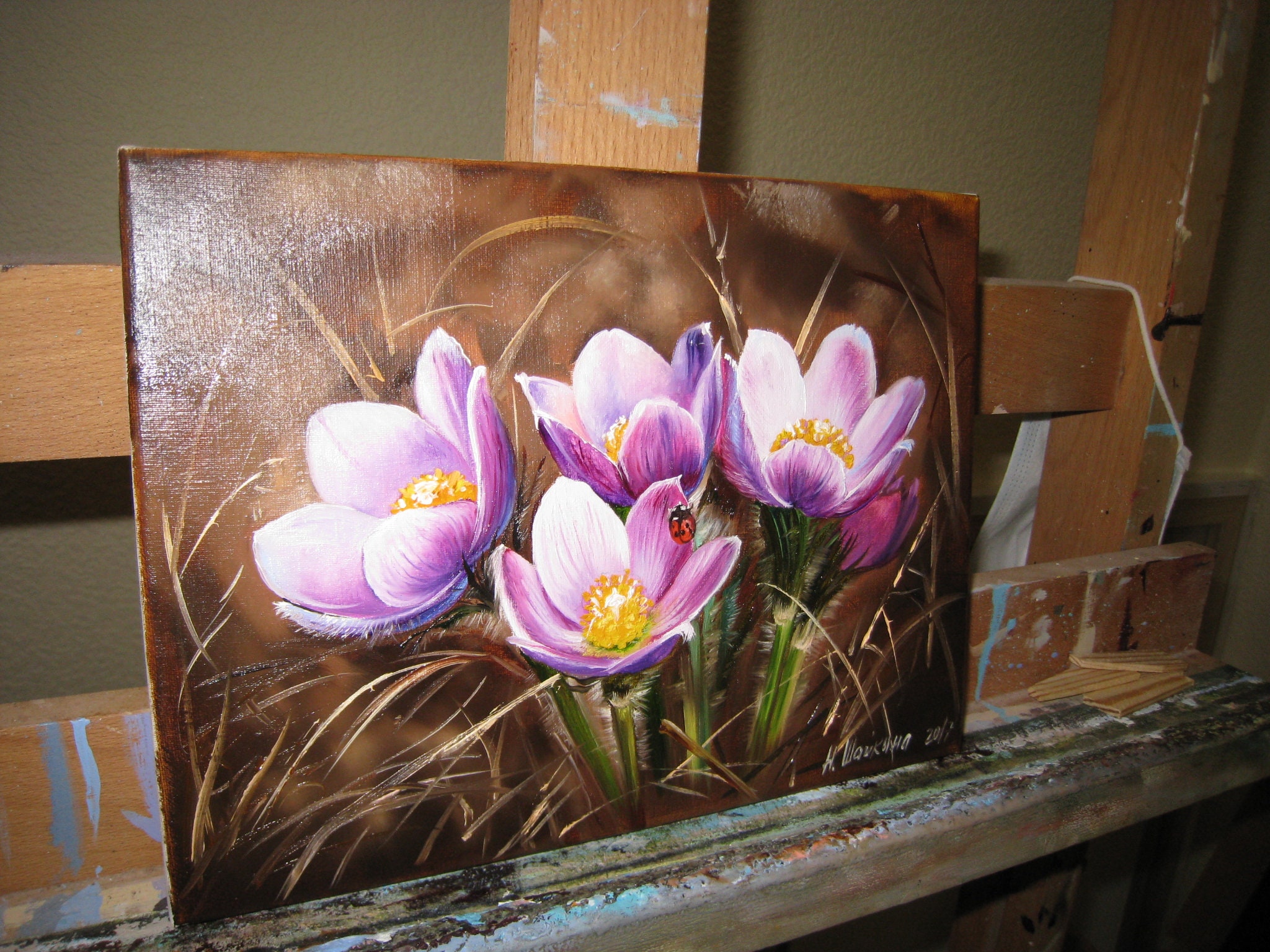 Floral Oil Painting Original Spring Flowers Art Canvas Etsy