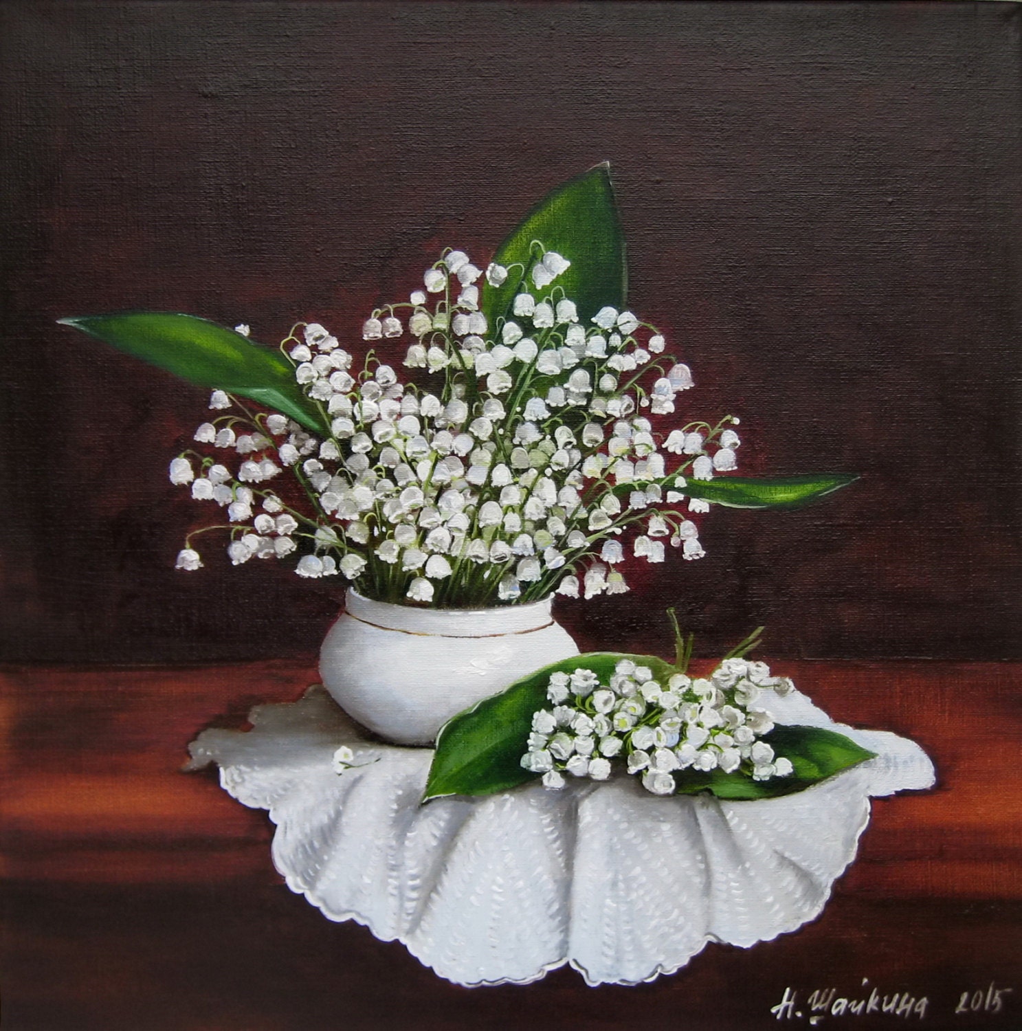 Original painting Lilies of the valley Still Life Oil Etsy