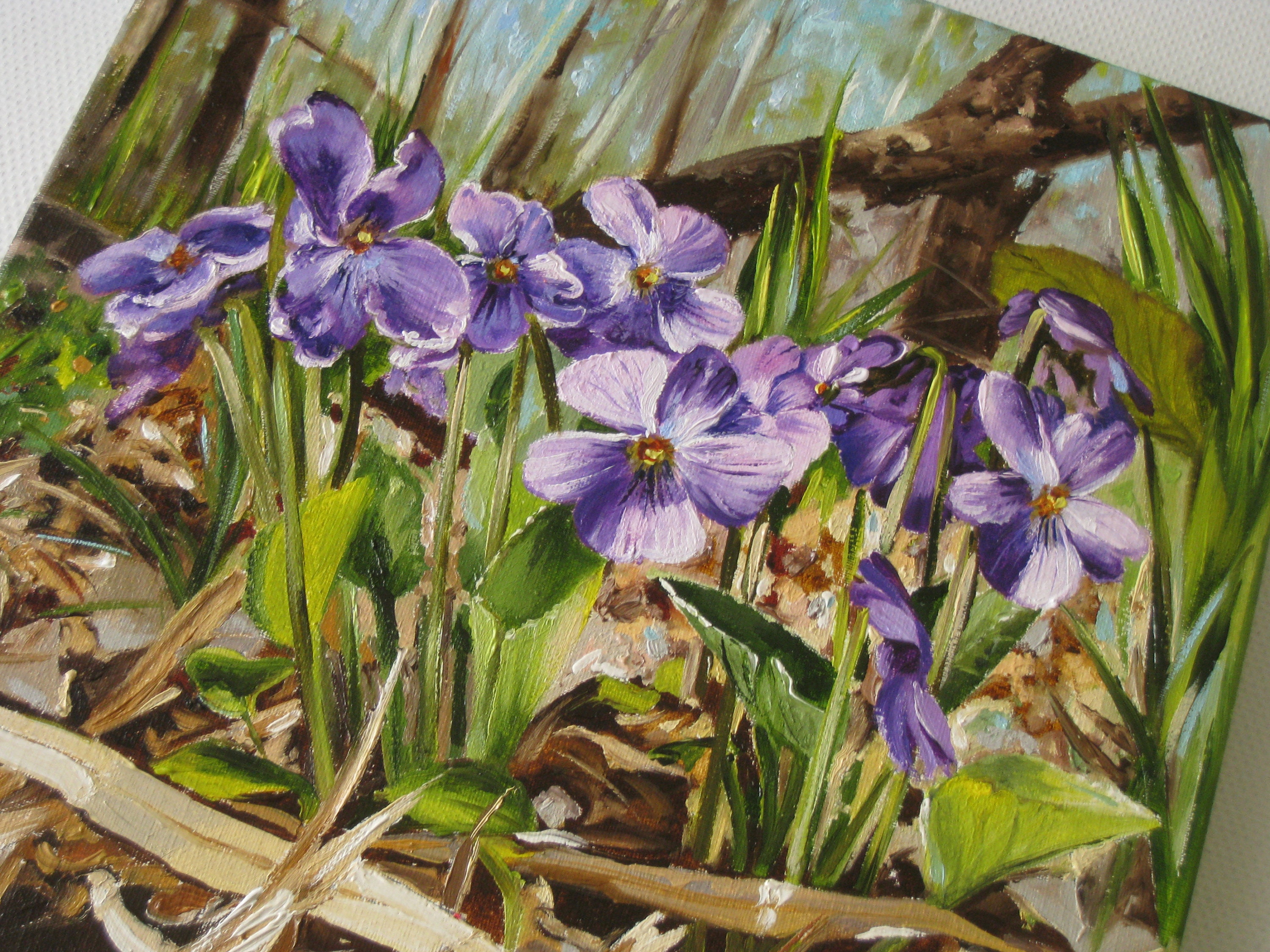 Wild Violets Original Oil Painting on Canvas Violet Flowers Etsy Hong