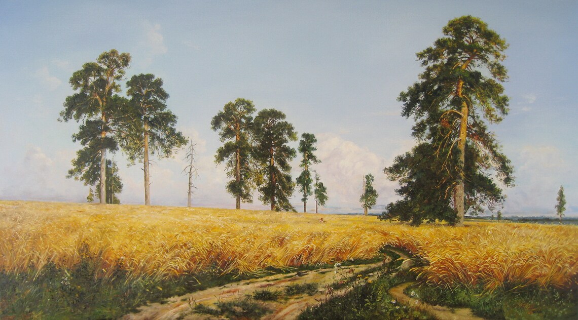 Painting of Wheat Field Large Size Painting Oil on Canvas | Etsy