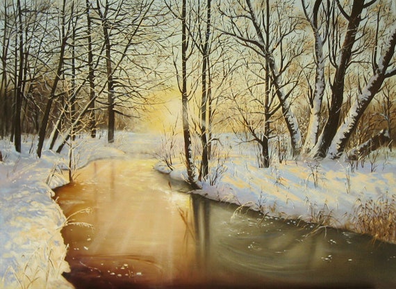 Snow Forest Landscapes SINGLE Leinwand Wand Kunst Bild drucken