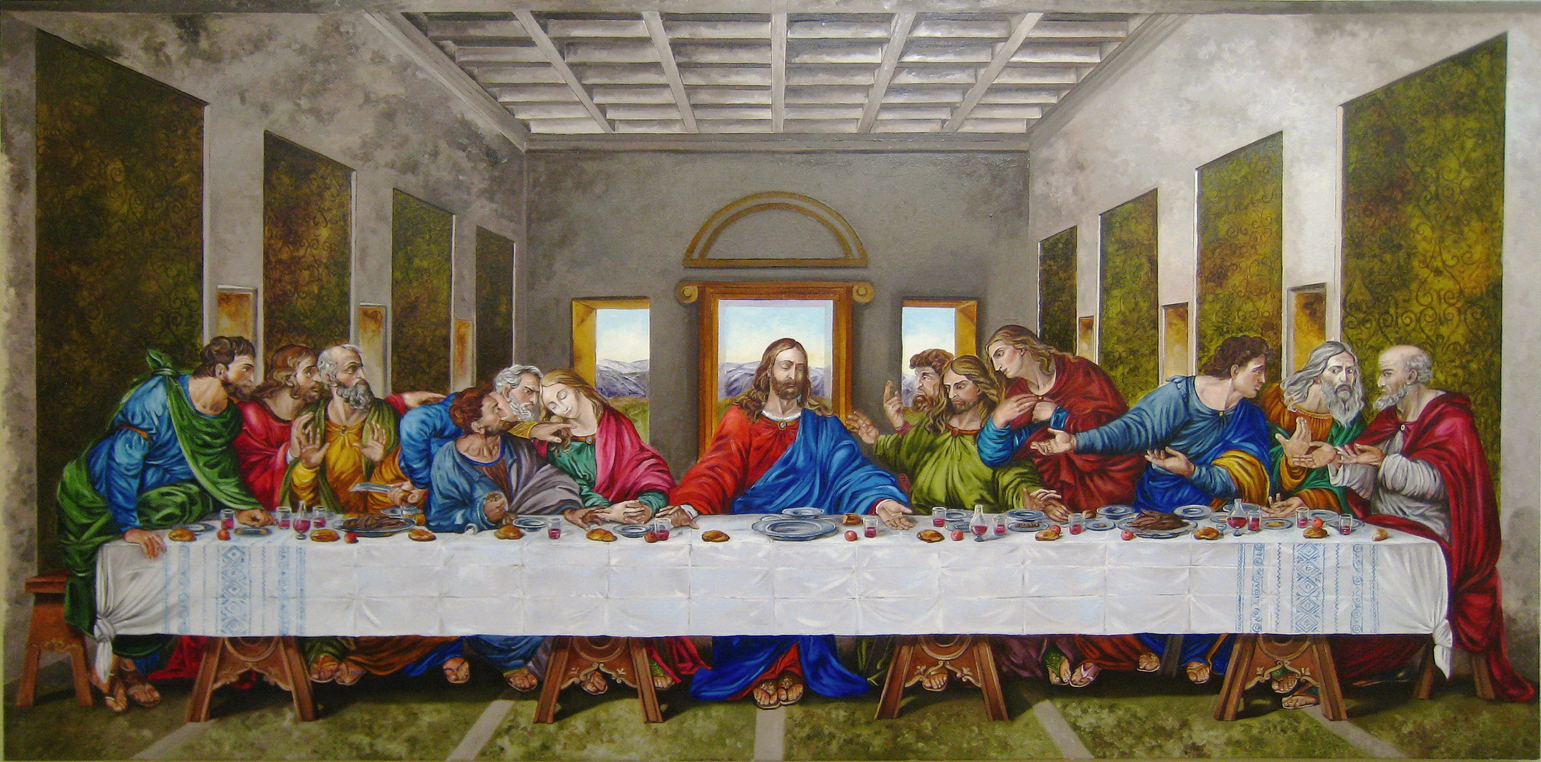 15 Brown & Blue The Last Supper Framed Wall Art