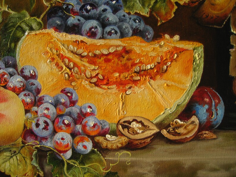 WINE STILL LIFE Painting Original Canvas Art Food Oil Etsy