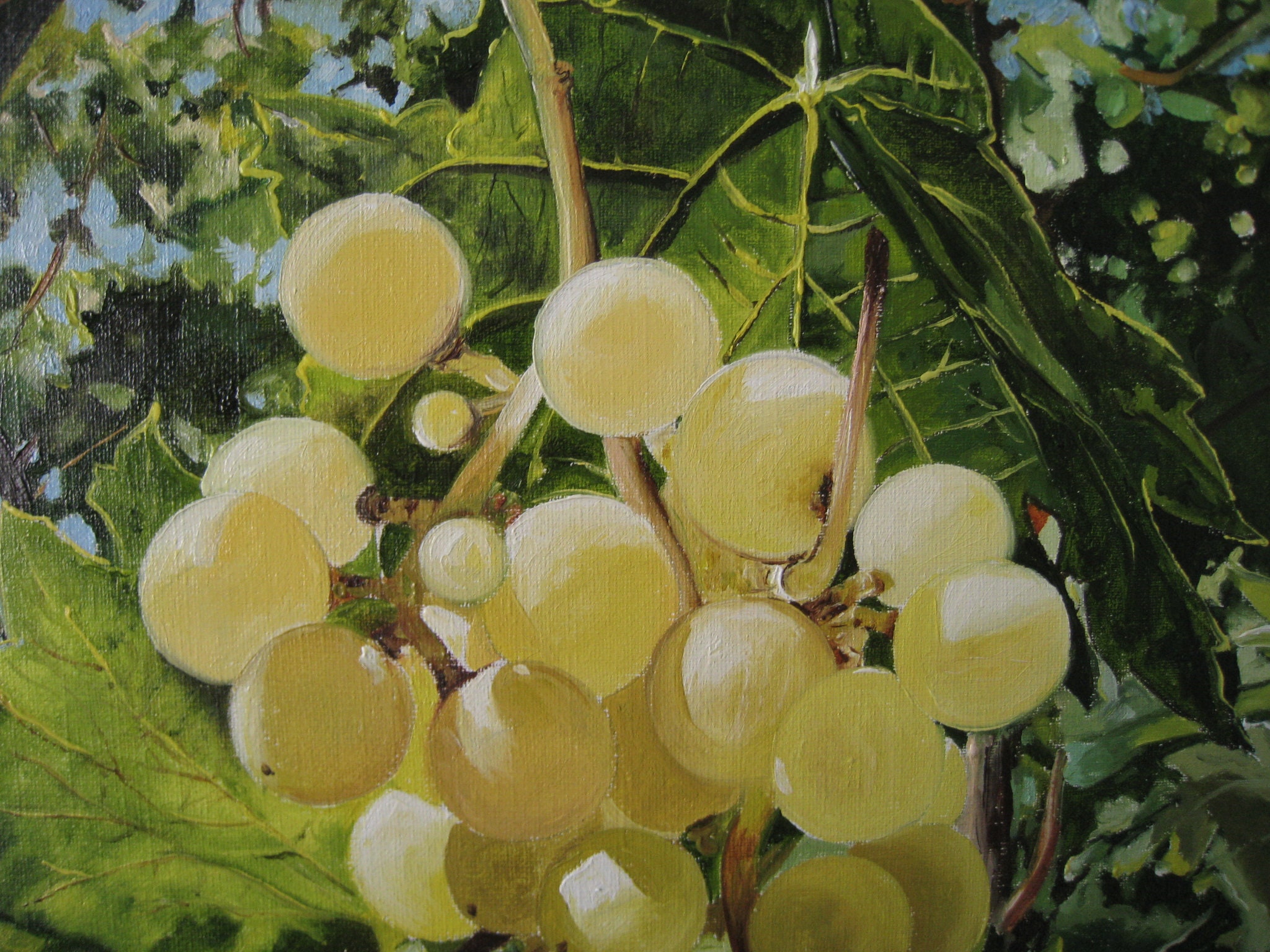 GRAPES OIL PAINTING on Canvas OriginalRealistic Wine Art Etsy