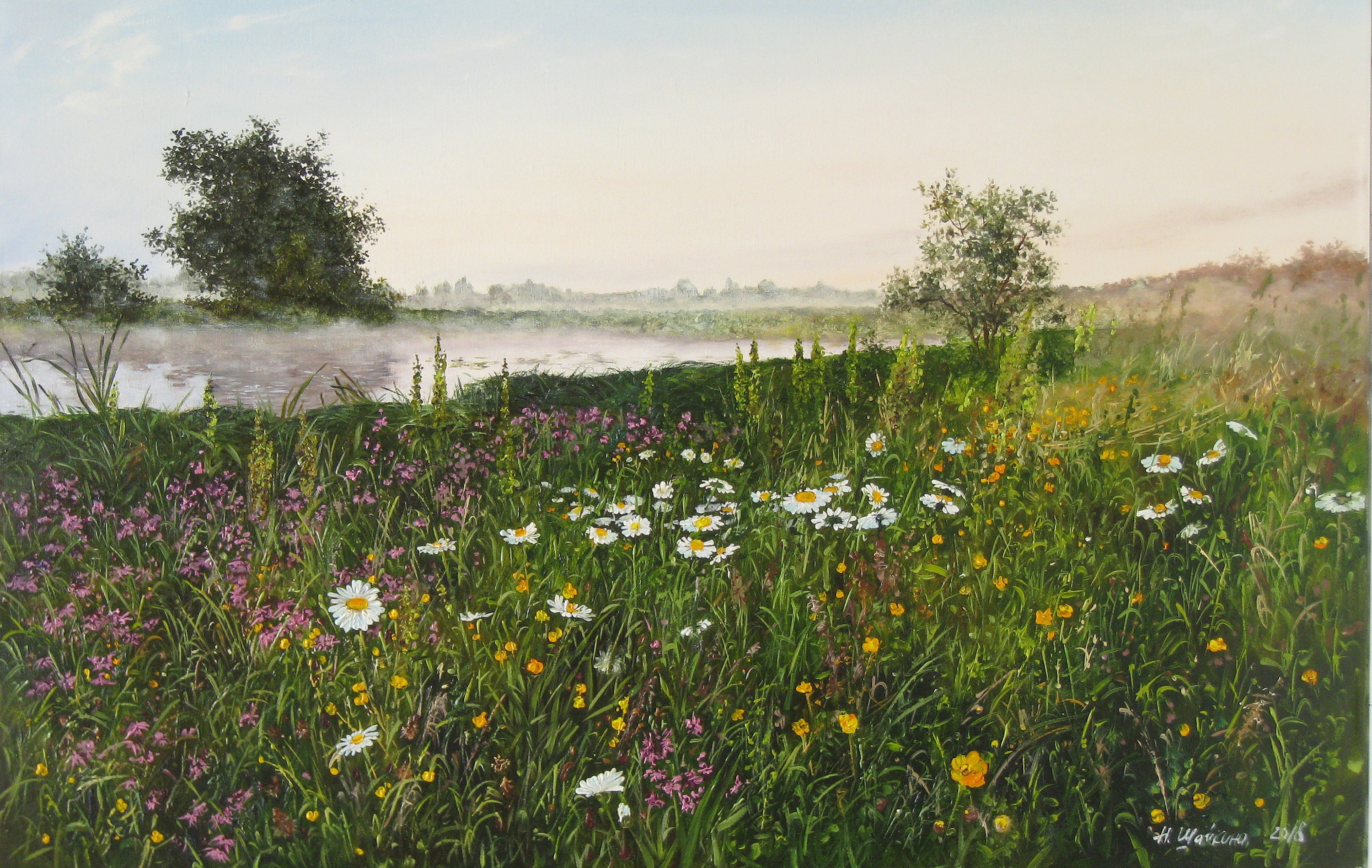 Oil Painting Original Meadow Landscape Wall Art landscape Etsy