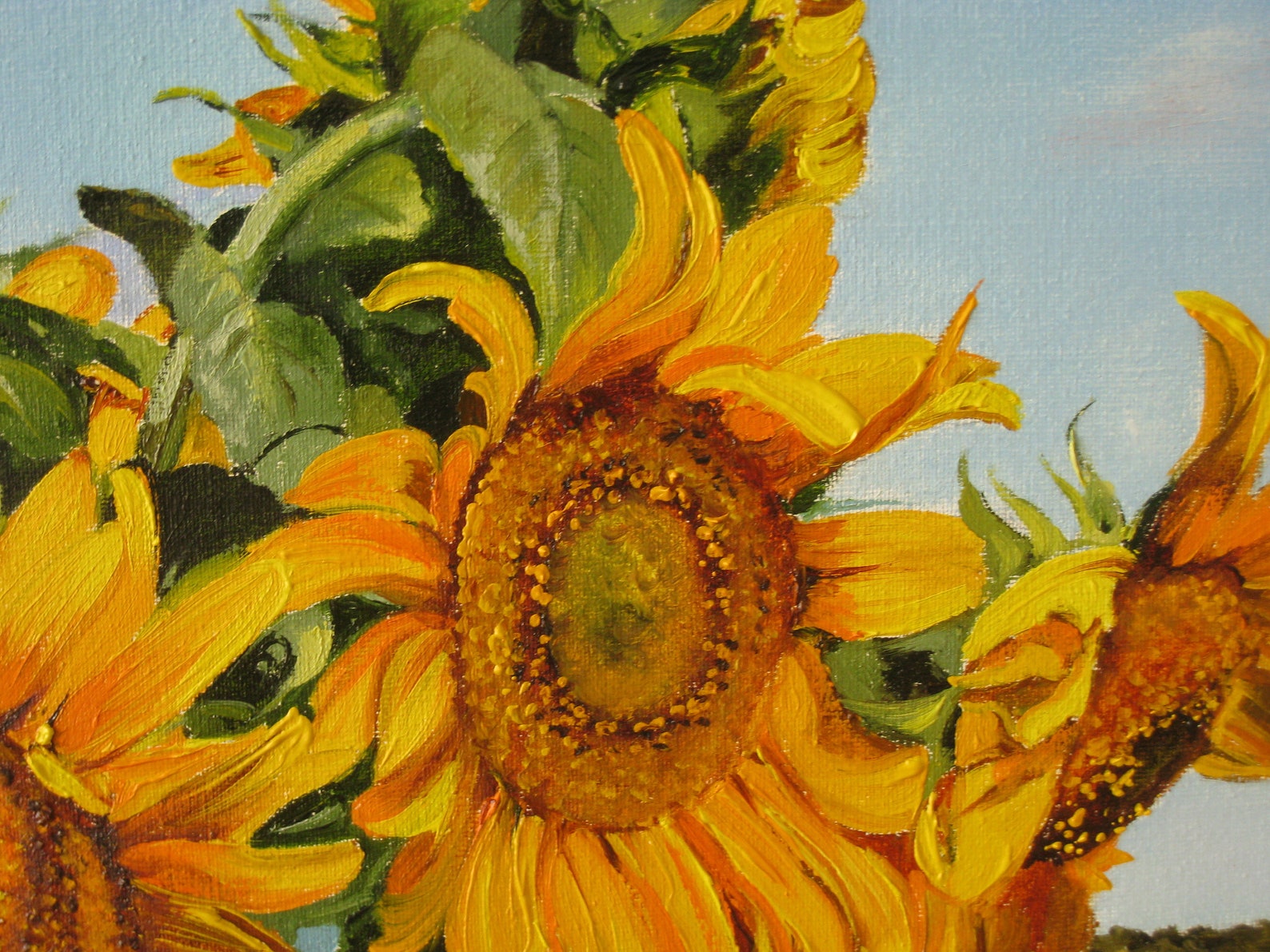 Sunflower Painting Large Original Realistic Painting Oil Etsy