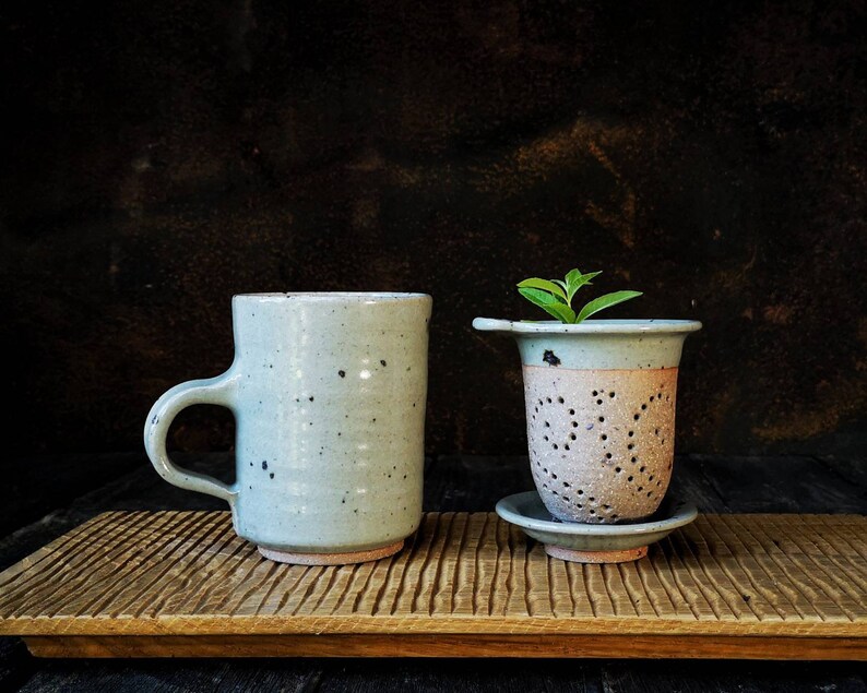 Pottery tea strainer and mug ceramic tea mug with strainer Etsy