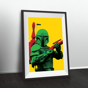 Boba Fett Downloadable Poster Wall Art - Starwars Poster Andy Warhol Style