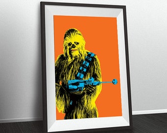 Chewbacca Downloadable Poster Wall Art - Starwars Poster Andy Warhol Style