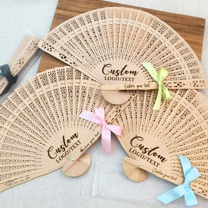 Bulk Custom Hand Fans | Custom Logo and Engraved Favors | Personalized Fan Favor for Guests | Wedding Favors | Baptism Gift | Graduation Fan