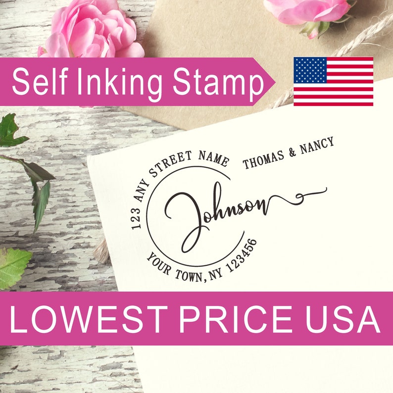 SALE Custom Self Inking Address Stamp Personalized Return Address Stamp Housewarming gifts Family Address Stamp Script Address Stamp AS115