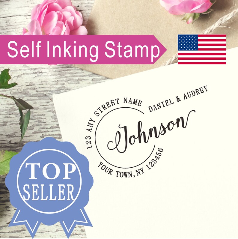 SALE! Custom Address Stamp, Return Address Stamp,self inking,Calligraphy Address Stamp,Wedding Stationery Stamper, Housewarming gifts, AS124 