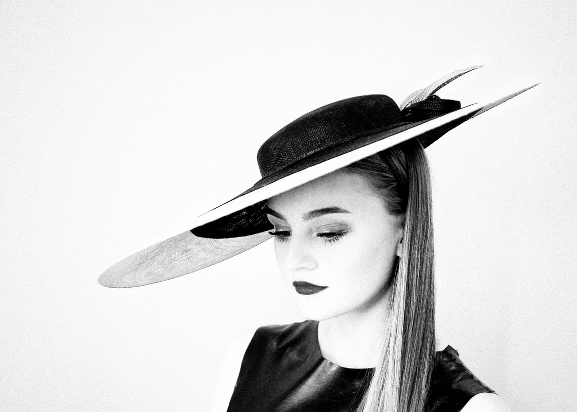 Designer Hat in Gold and Black Sinamay Straw Etsy