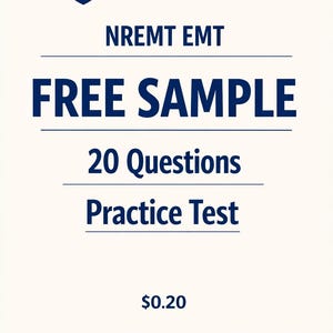 0,20 NREMT EMT övningstest exempel: 20 frågor med svar | EMT-B Exam Prep 2025