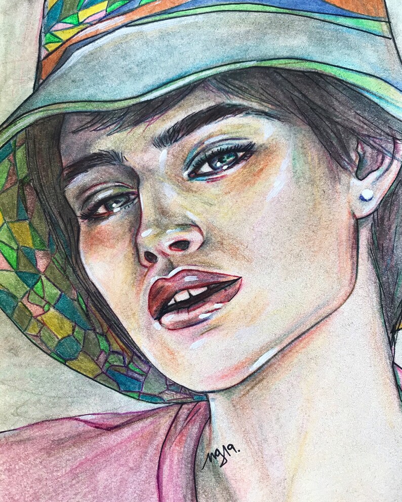 Colorful drawing \u201dSpring\u201d Original Illustration on paper 14 x 21 cm