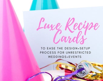 Tarjetas de recetas para la planificación de eventos- Configuraciones de eventos no covid