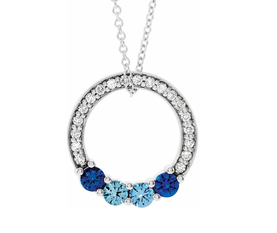 Mother's Family Circle Birthstone Pendant or Necklace Mother's Family Circle Birthstone Pendant or Necklace