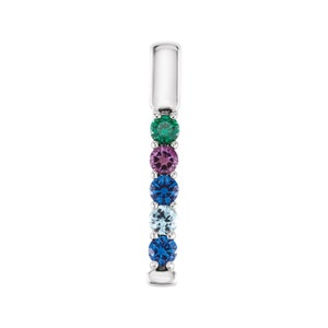 Vertical Slide Mother's Family Pendant Silver 1-6 Birthstones, Mother's Family Jewelry