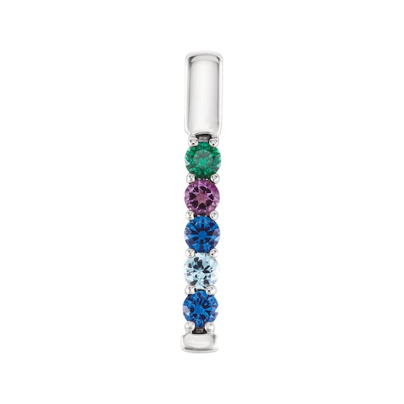 Mother's Family Birthstone Slide Floral Pendant or Necklace Mother's Family Birthstone Slide Floral Pendant or Necklace