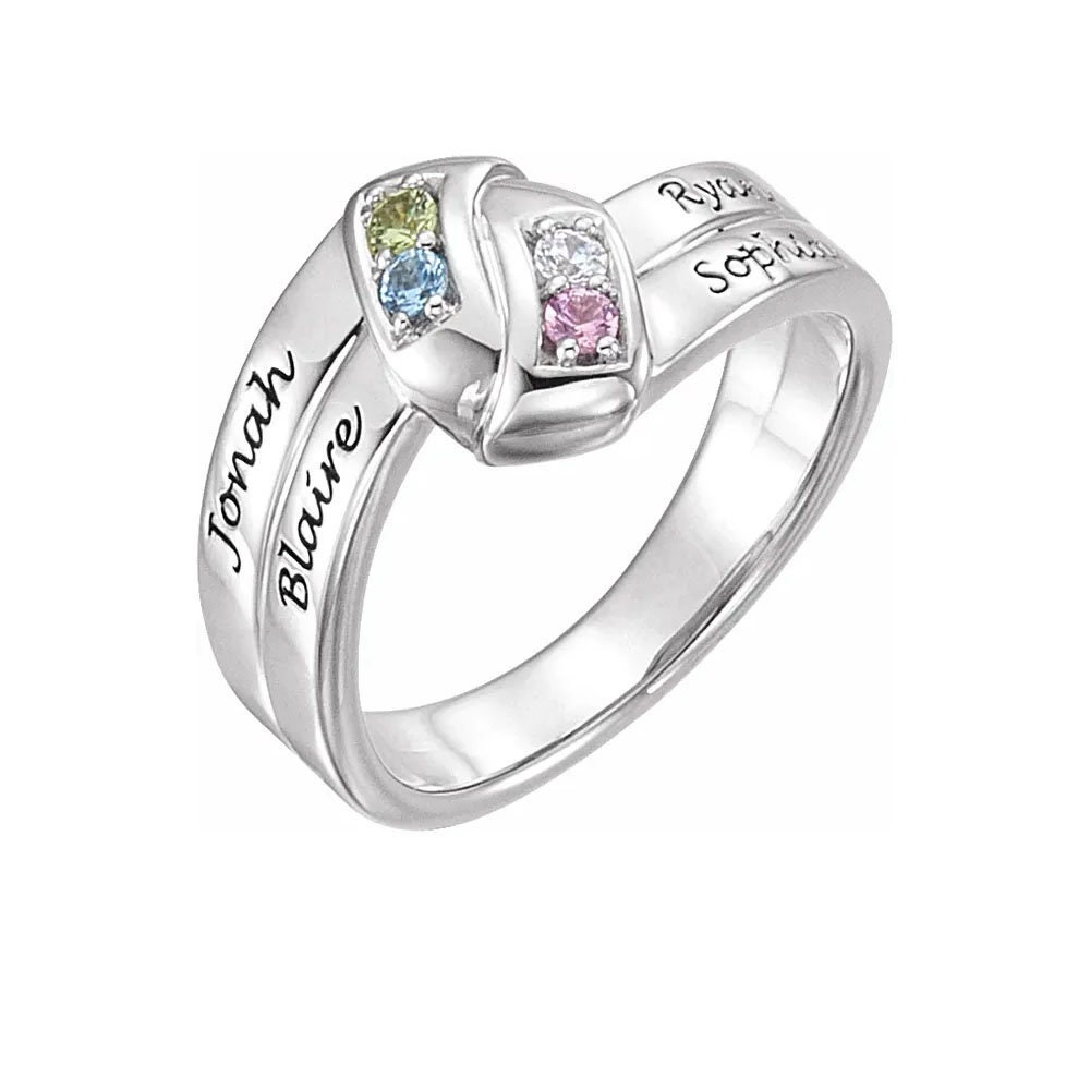 Amazon.com: Sterling Silver Personalized Mothers Rings Gifts for Mother's  Day with 3 Simulated Birthstones Custom Family Name Ring Jewelry for Women  Mom Grandmother: Clothing, Shoes & Jewelry