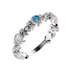 5 Stones Leaf Ring Sterling Silver/ Personalize with Birthstone Mother&#39;s Day Ring