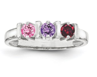 Mother's Jewelry Ring 1- 6 Stones Sterling Silver